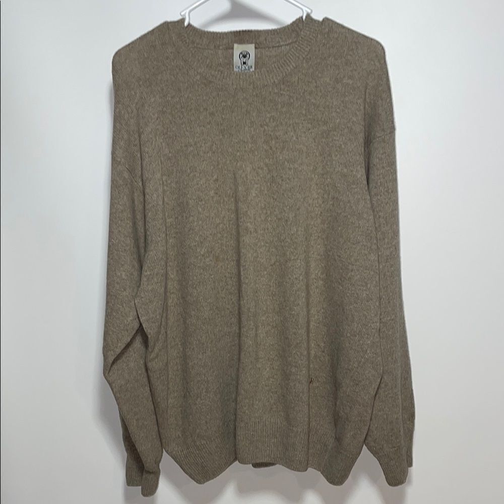 Olivers Tan Crewneck Sweater Soft Knit Casual